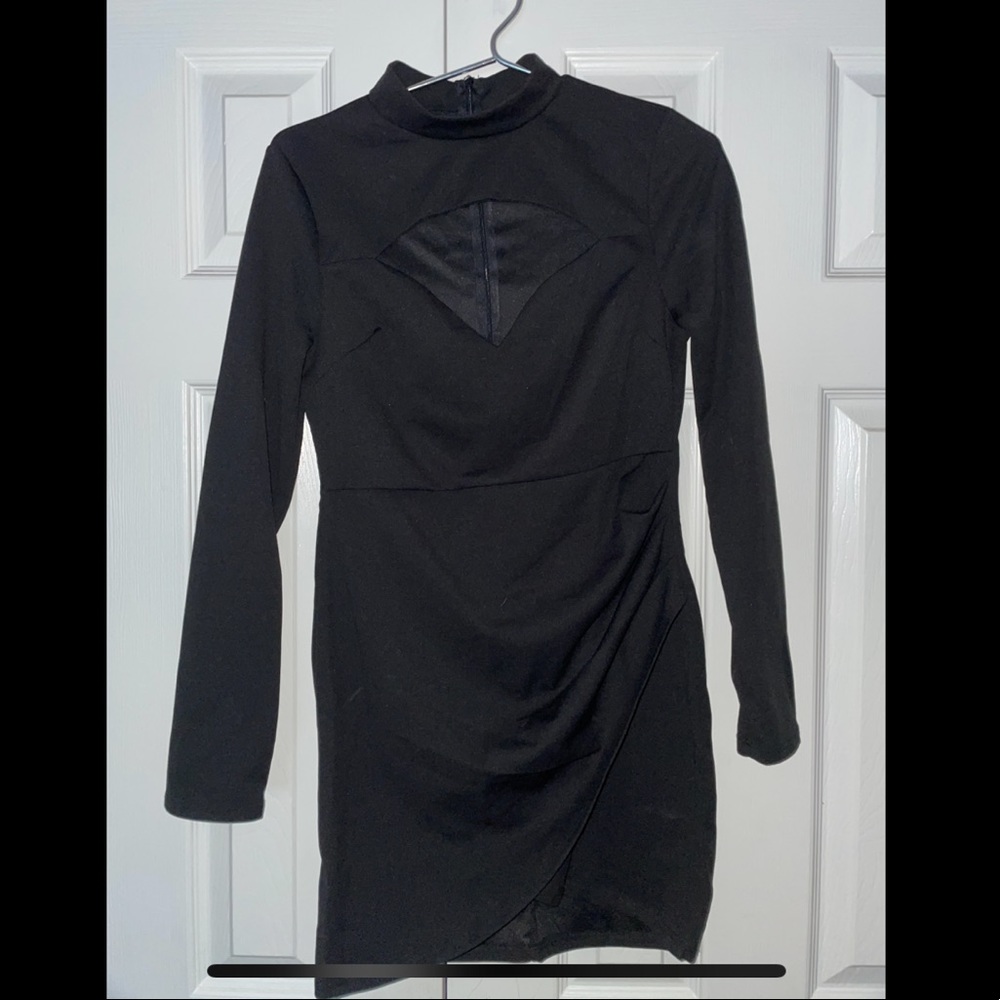 Fashion Nova mini long sleeve black dress